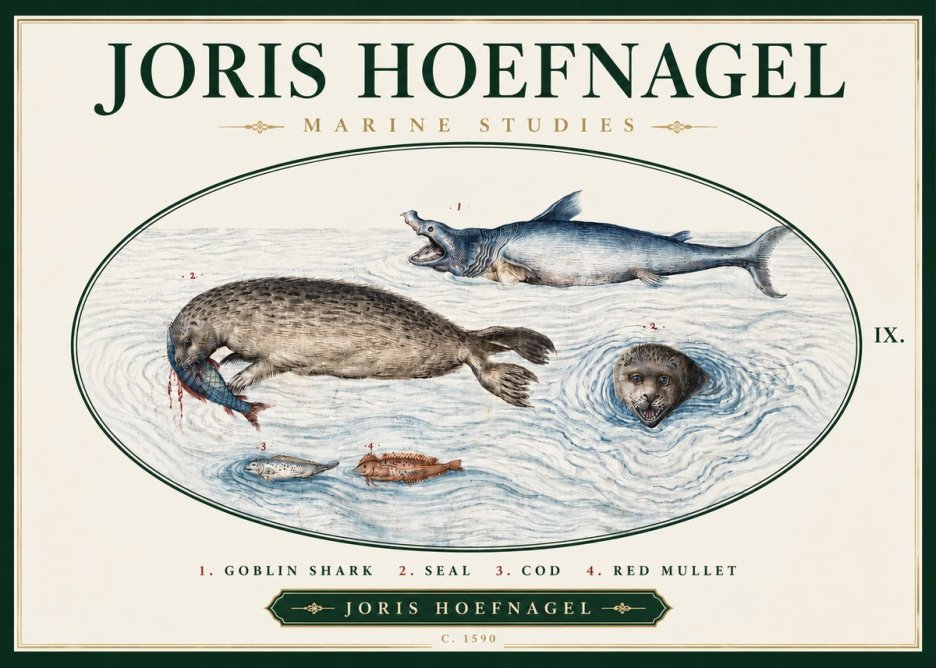Joris Hoefnagel Marine Studies No3 - Affiche