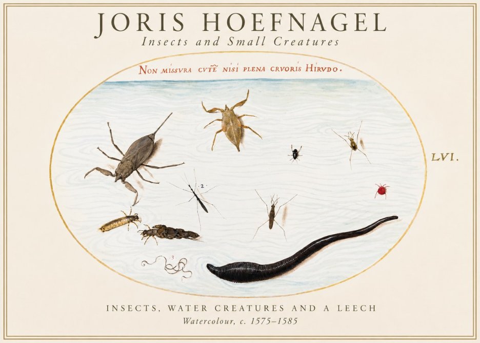 Joris Hoefnagel Insects and Aquatic Creatures No2 - Affiche