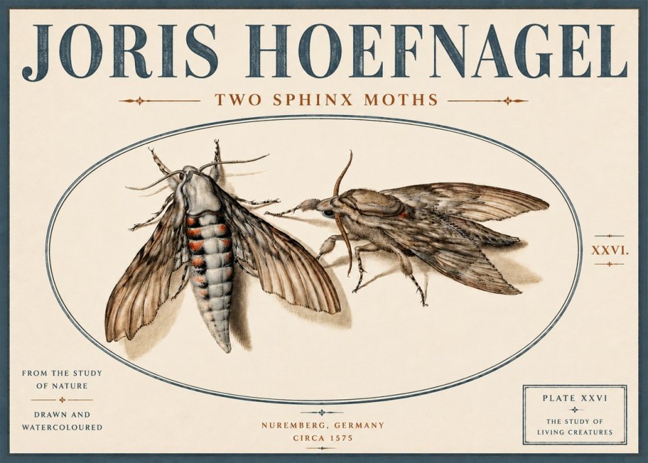 Joris Hoefnagel Two Sphinx Moths No4 - Affiche