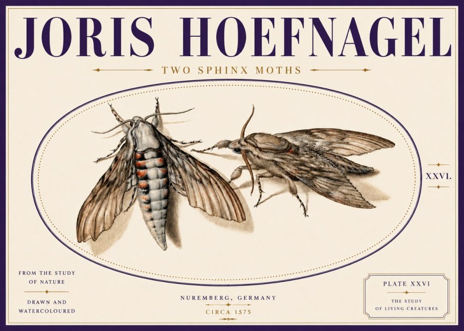 Joris Hoefnagel Two Sphinx Moths No5 - Affiche
