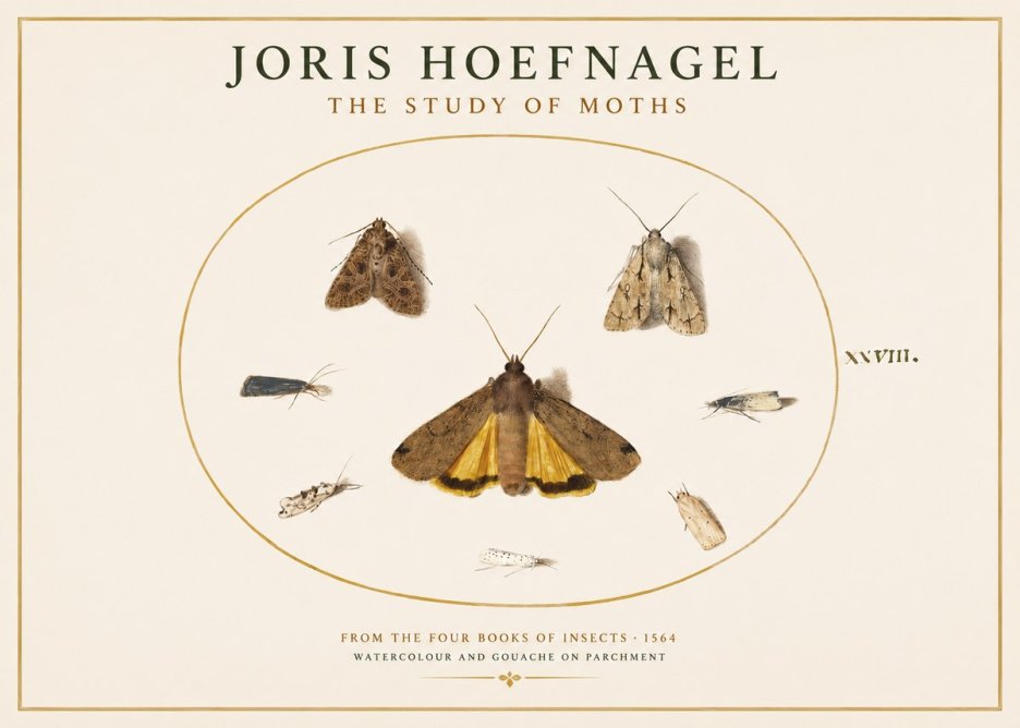 Joris Hoefnagel Study of Moths and Insects No4 - Affiche