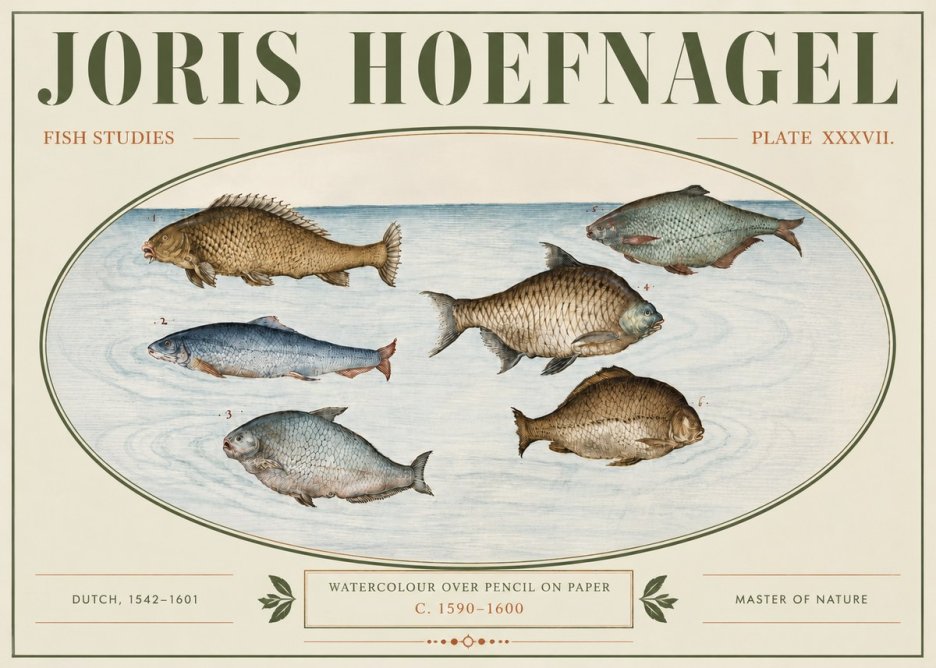 Joris Hoefnagel Six Freshwater Fish No5 - Affiche