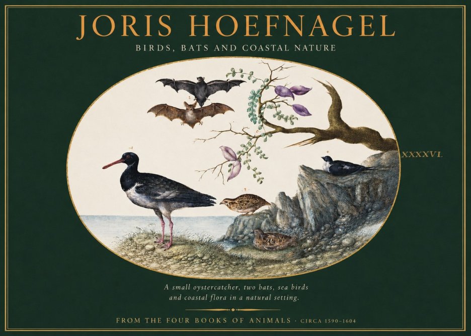 Joris Hoefnagel Birds, Bats and Coastal Nature No2 - Affiche