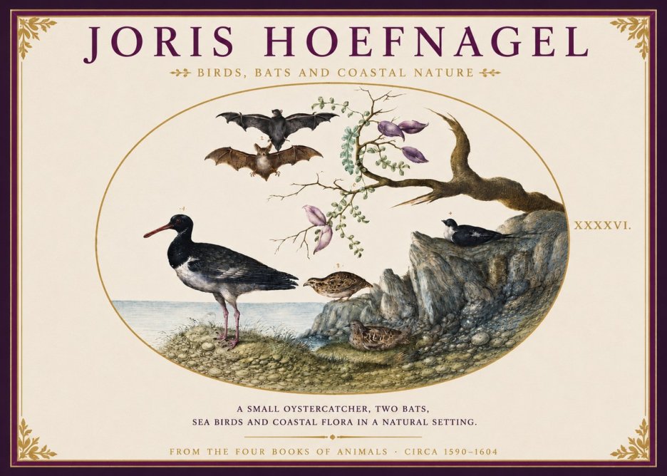 Joris Hoefnagel Birds, Bats and Coastal Nature No3 - Affiche