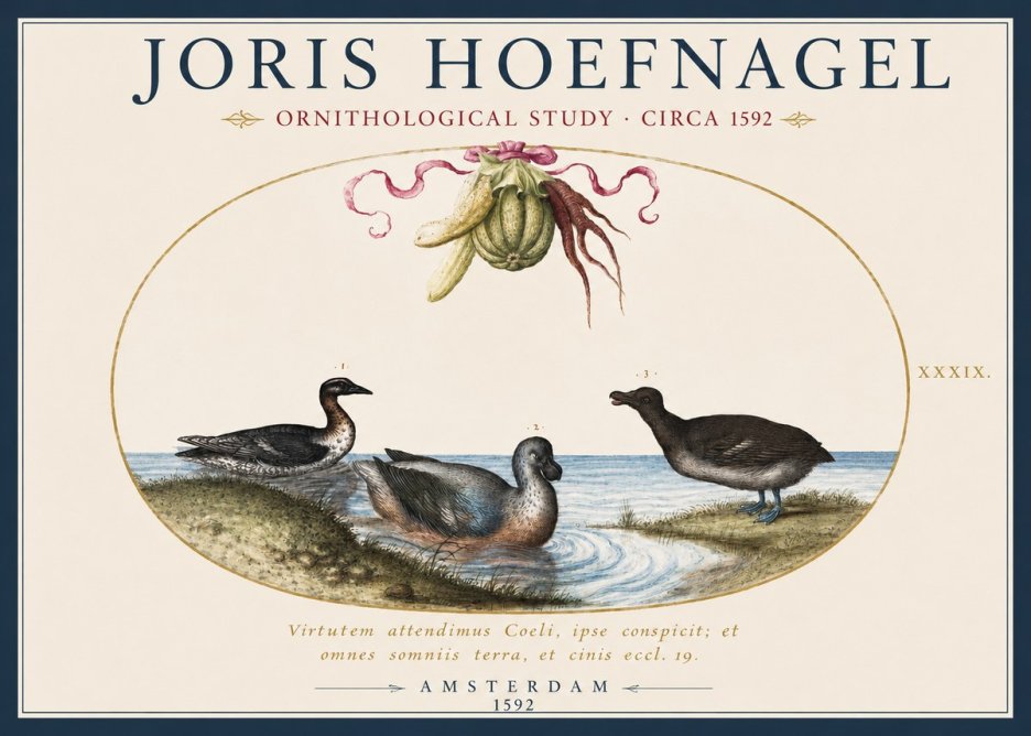 Joris Hoefnagel Ornithological Study No2 - Affiche