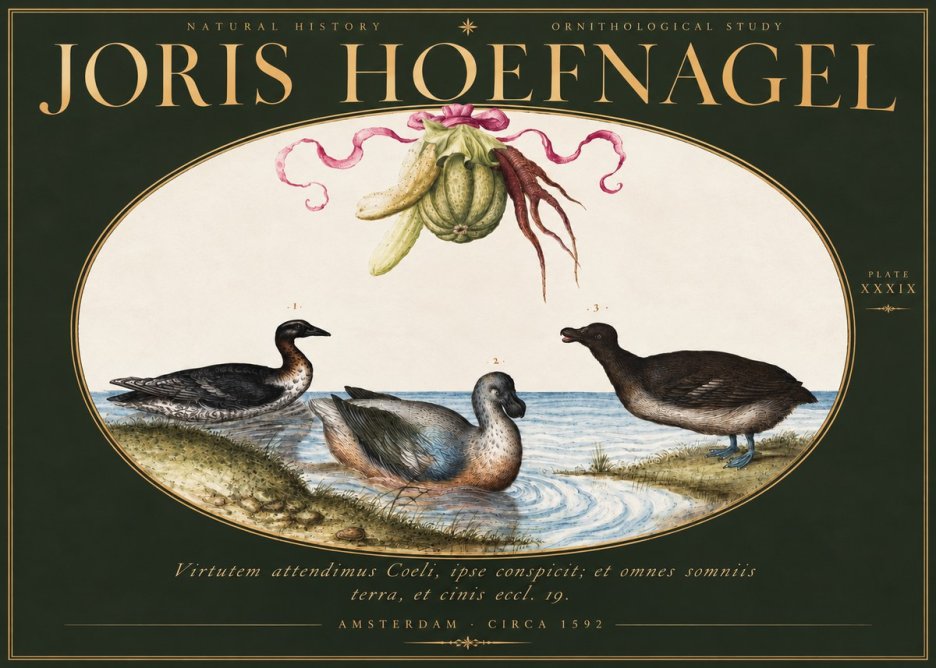 Joris Hoefnagel Ornithological Study No3 - Affiche