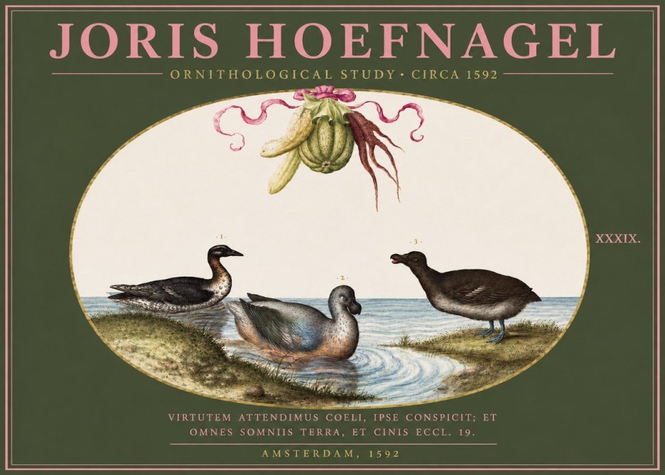 Joris Hoefnagel Ornithological Study No4 - Affiche