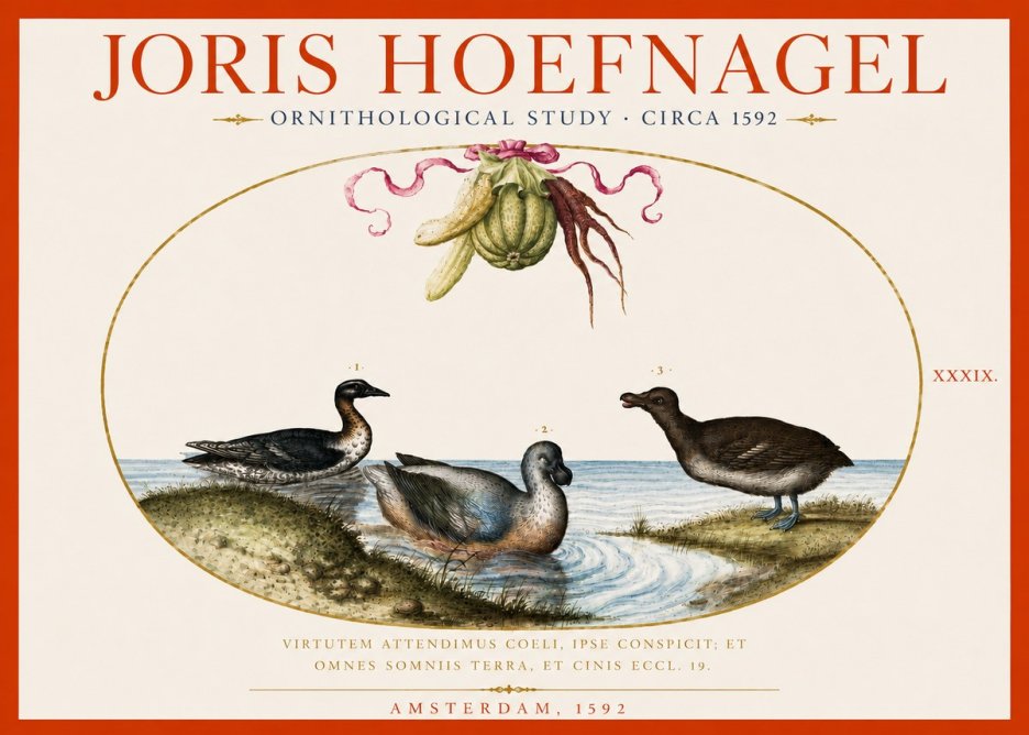 Joris Hoefnagel Ornithological Study No5 - Affiche