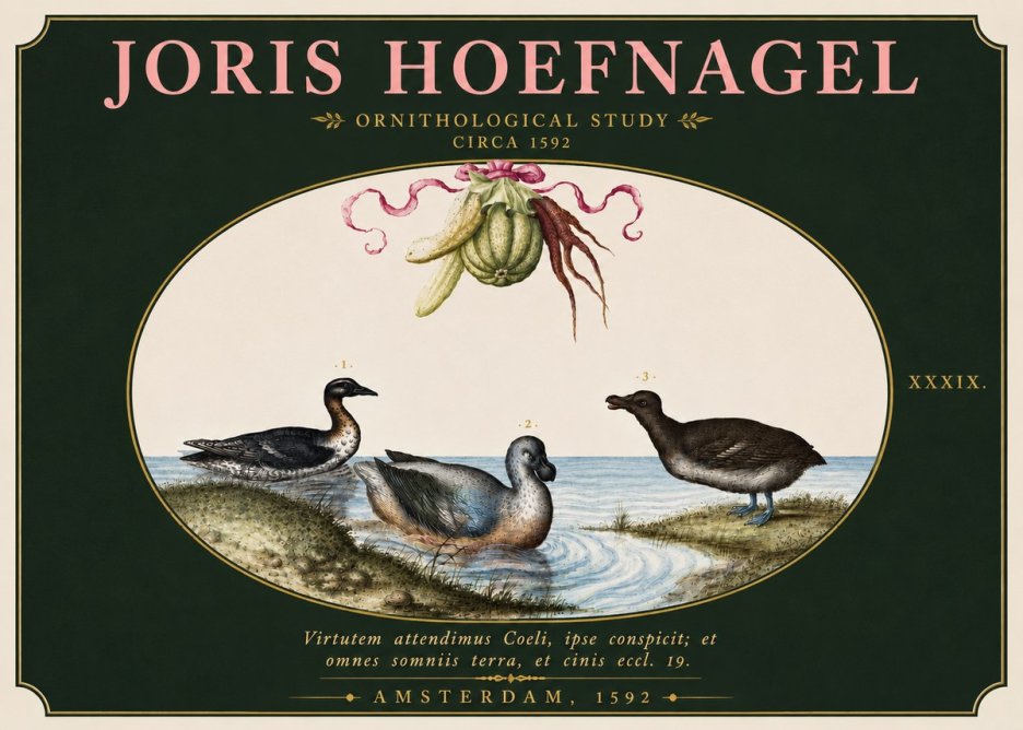 Joris Hoefnagel Ornithological Study No6 - Affiche