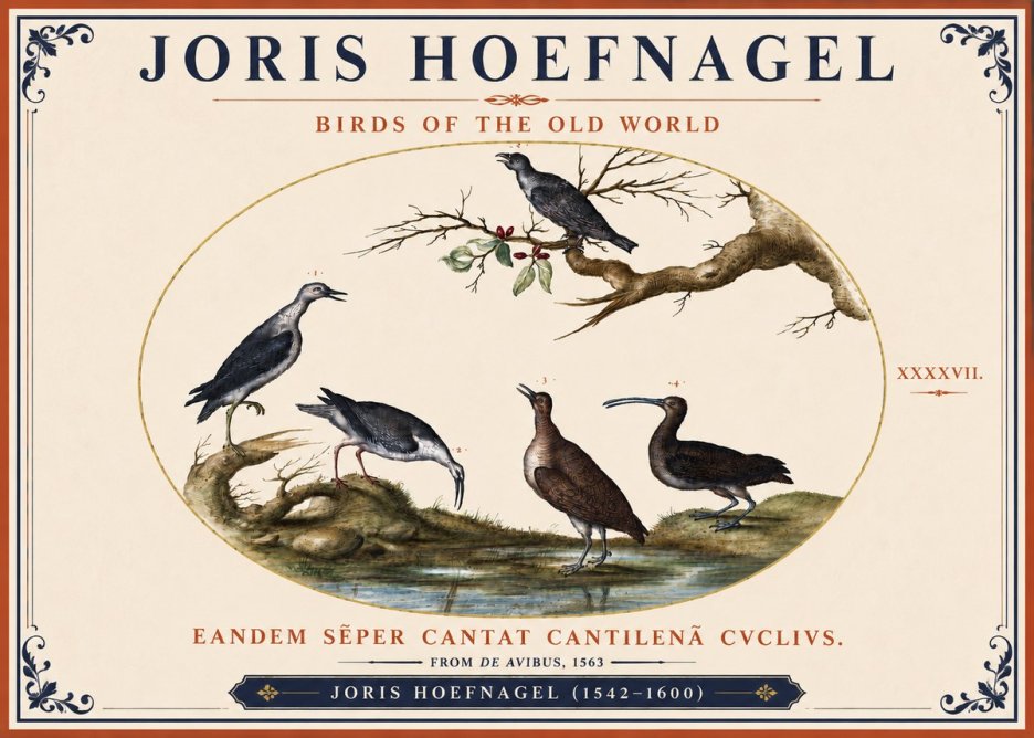 Joris Hoefnagel Birds of the Old World No4 - Affiche