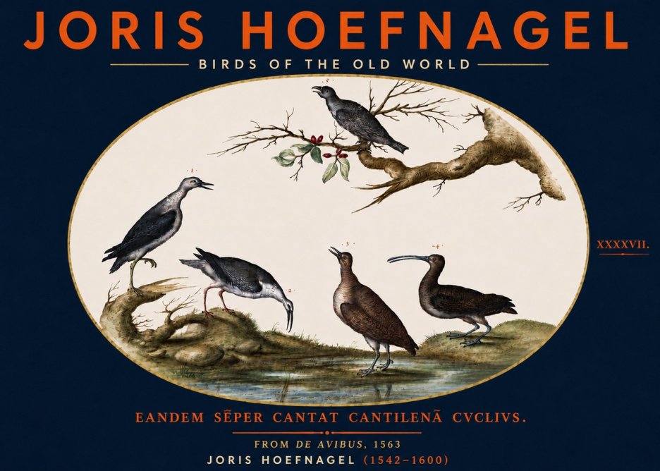 Joris Hoefnagel Birds of the Old World No5 - Affiche