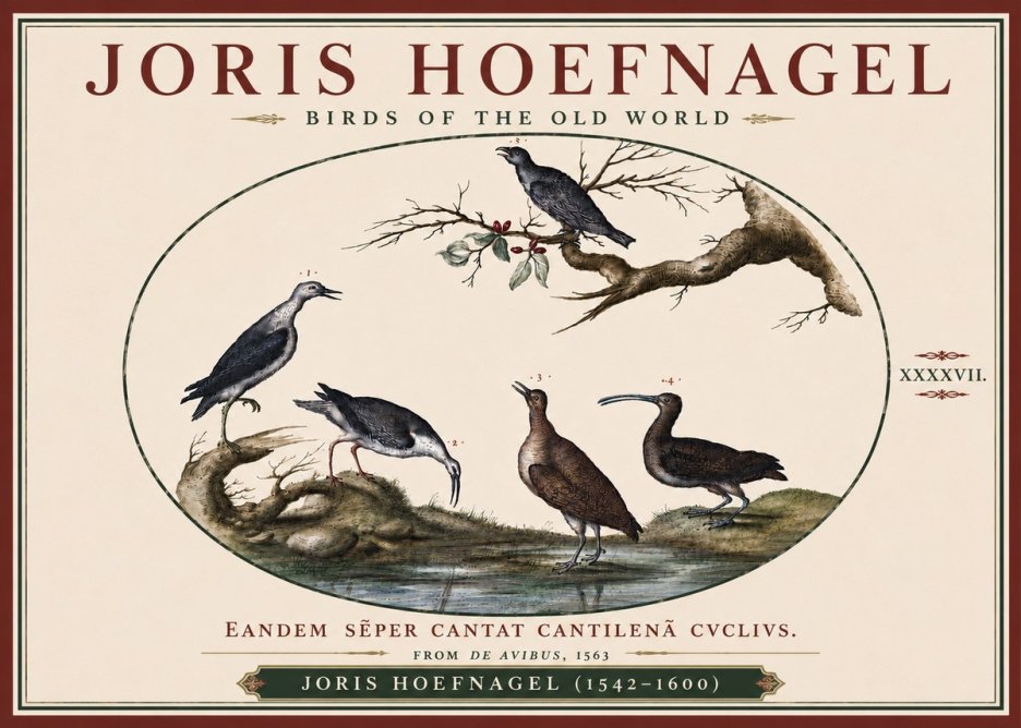 Joris Hoefnagel Birds of the Old World No6 - Affiche