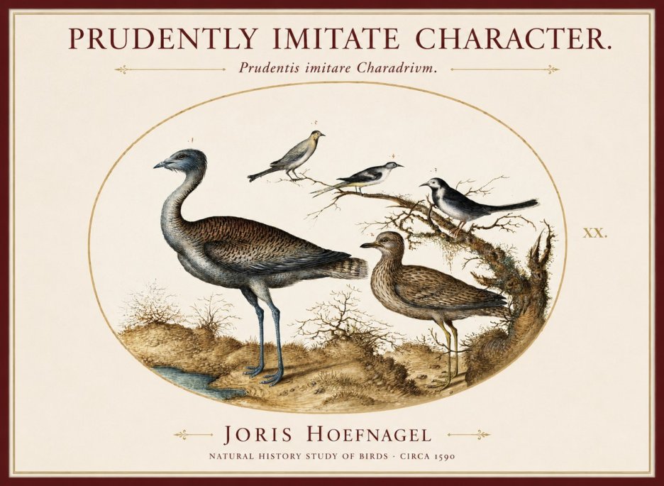 Joris Hoefnagel Prudently Imitate Character. No1 - Affiche