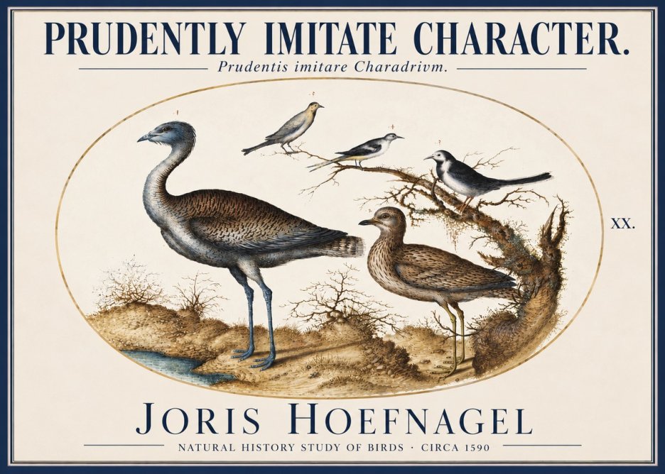 Joris Hoefnagel Prudently Imitate Character. No4 - Affiche