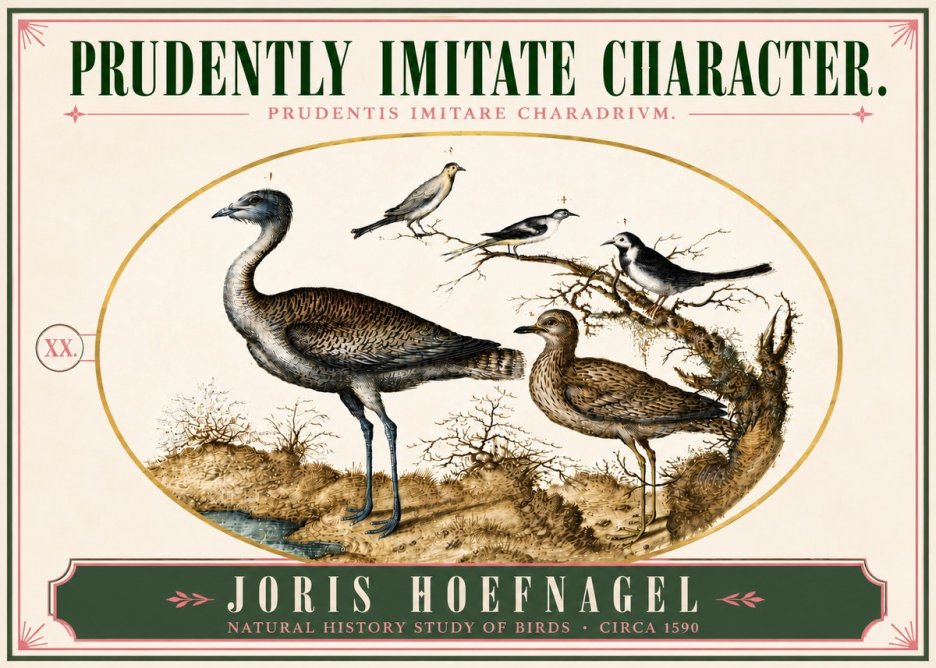 Joris Hoefnagel Prudently Imitate Character. No6 - Affiche