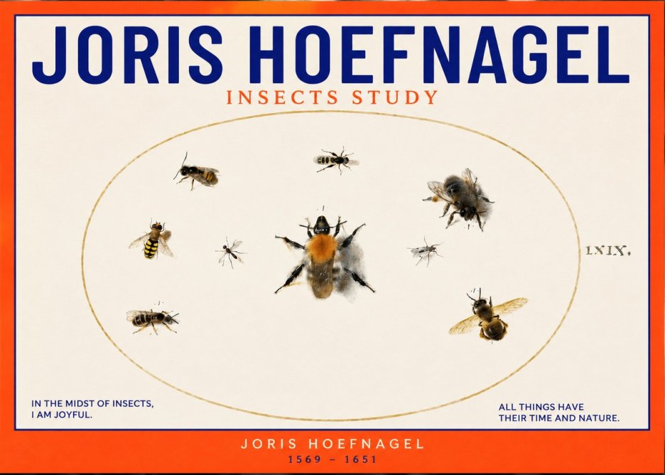 Joris Hoefnagel Insects Study II No2 - Affiche