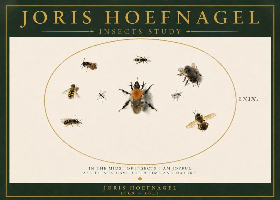Joris Hoefnagel Insects Study II No3 - Affiche