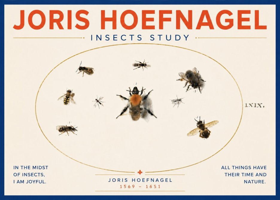 Joris Hoefnagel Insects Study II No4 - Affiche
