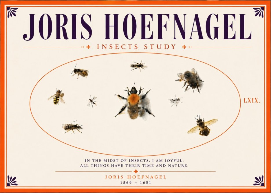 Joris Hoefnagel Insects Study II No5 - Affiche