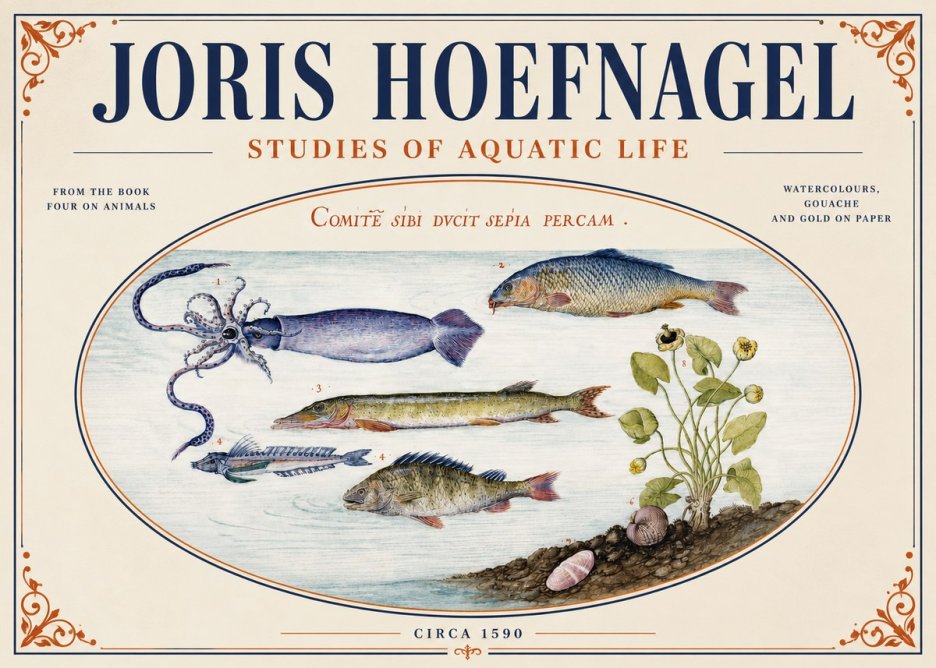 Joris Hoefnagel Comitẽ Sibi Ducit Sepia Percam. No4 - Affiche