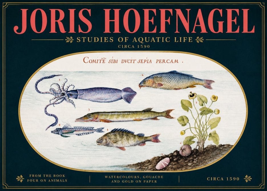 Joris Hoefnagel Comitẽ Sibi Ducit Sepia Percam. No5 - Affiche