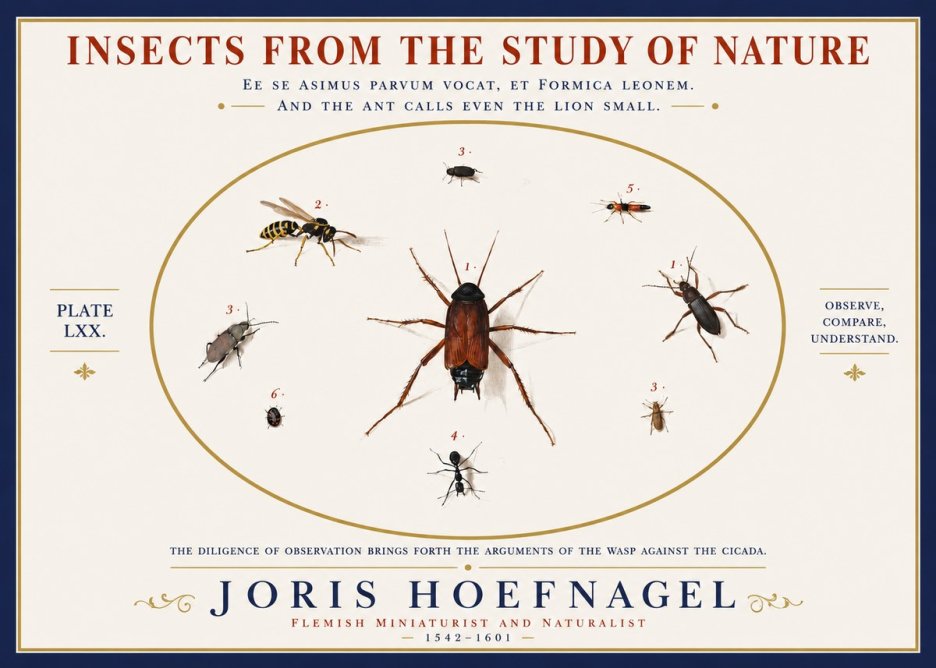 Joris Hoefnagel Insects from the Study of Nature No3 - Affiche