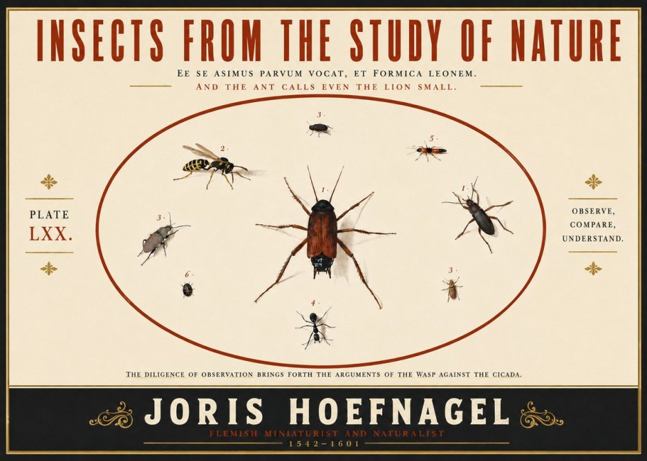 Joris Hoefnagel Insects from the Study of Nature No4 - Affiche