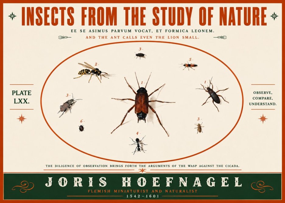 Joris Hoefnagel Insects from the Study of Nature No5 - Affiche
