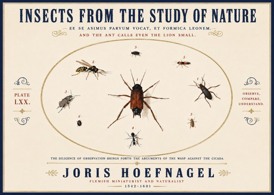 Joris Hoefnagel Insects from the Study of Nature No6 - Affiche