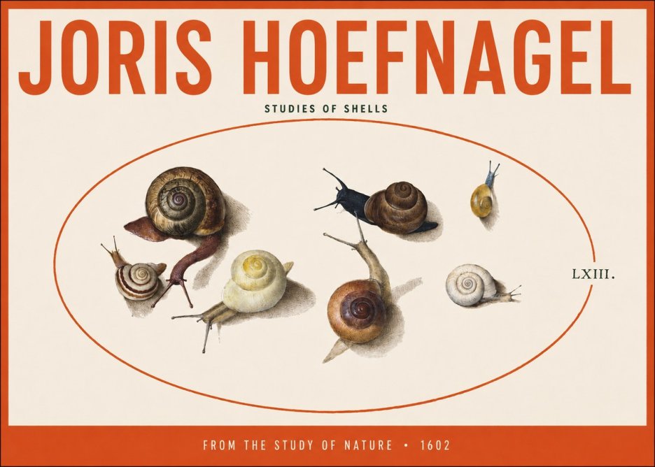 Joris Hoefnagel Six Snails No5 - Affiche