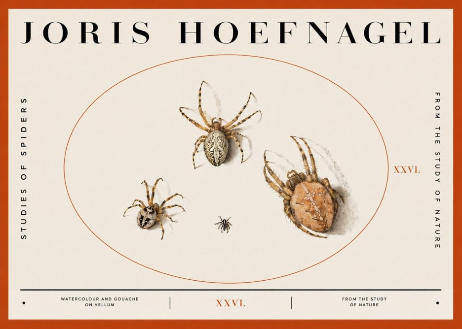 Joris Hoefnagel Studies of Spiders III No2 - Affiche
