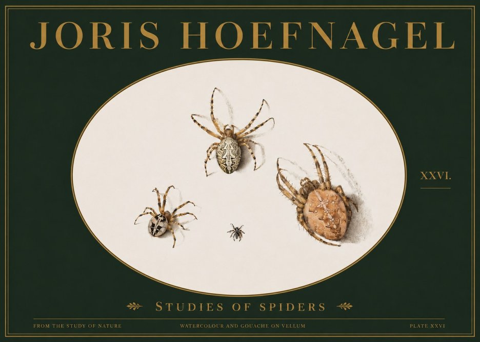 Joris Hoefnagel Studies of Spiders III No3 - Affiche