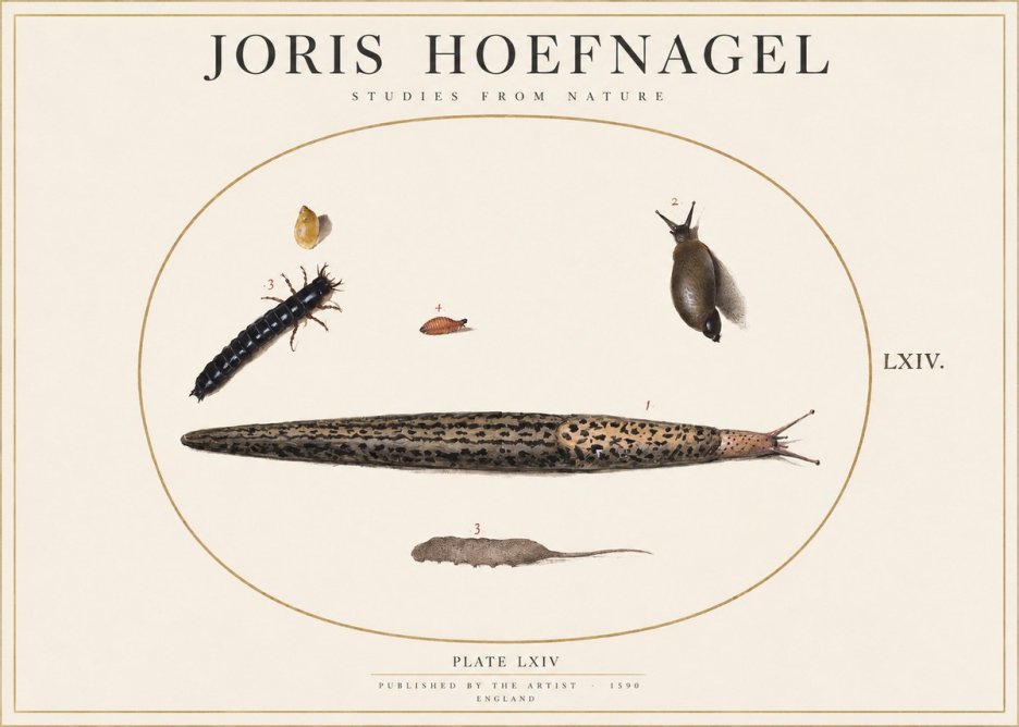 Joris Hoefnagel Plate Lxiv No1 - Affiche