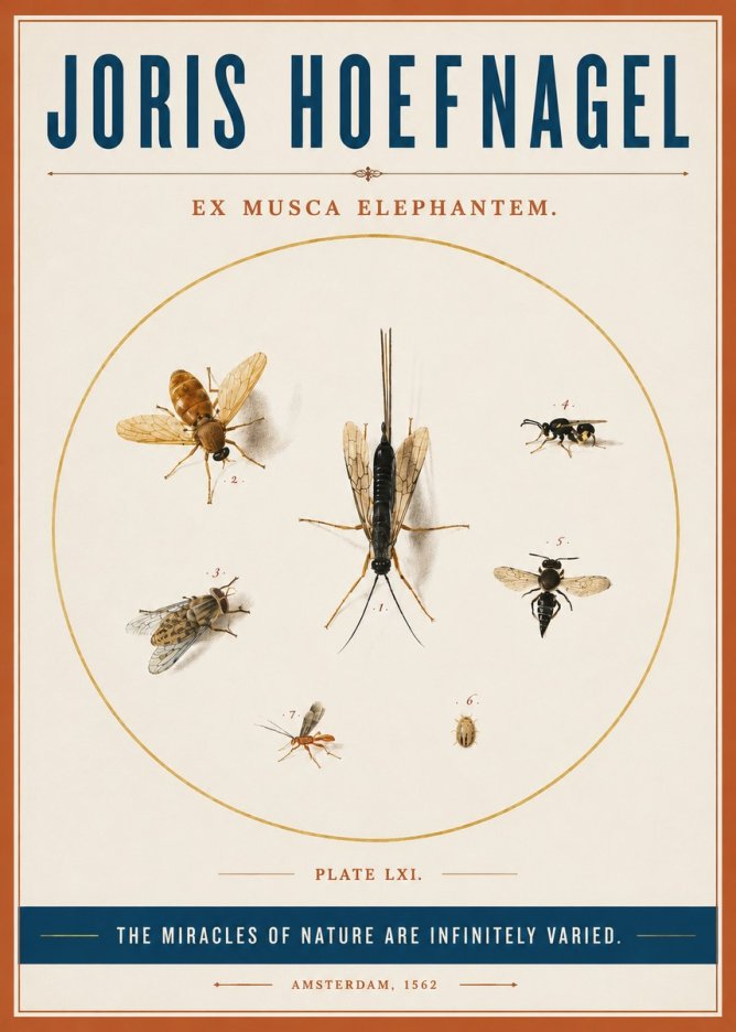 Joris Hoefnagel Ex Mvsca Elephantem. No4 - Affiche