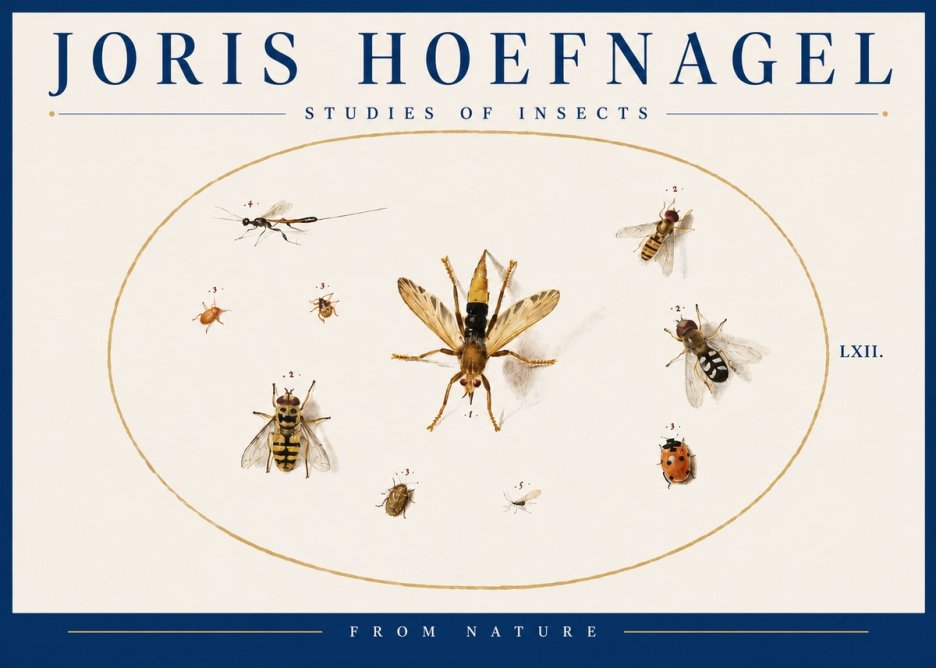 Joris Hoefnagel Studies of Insects IV No4 - Affiche