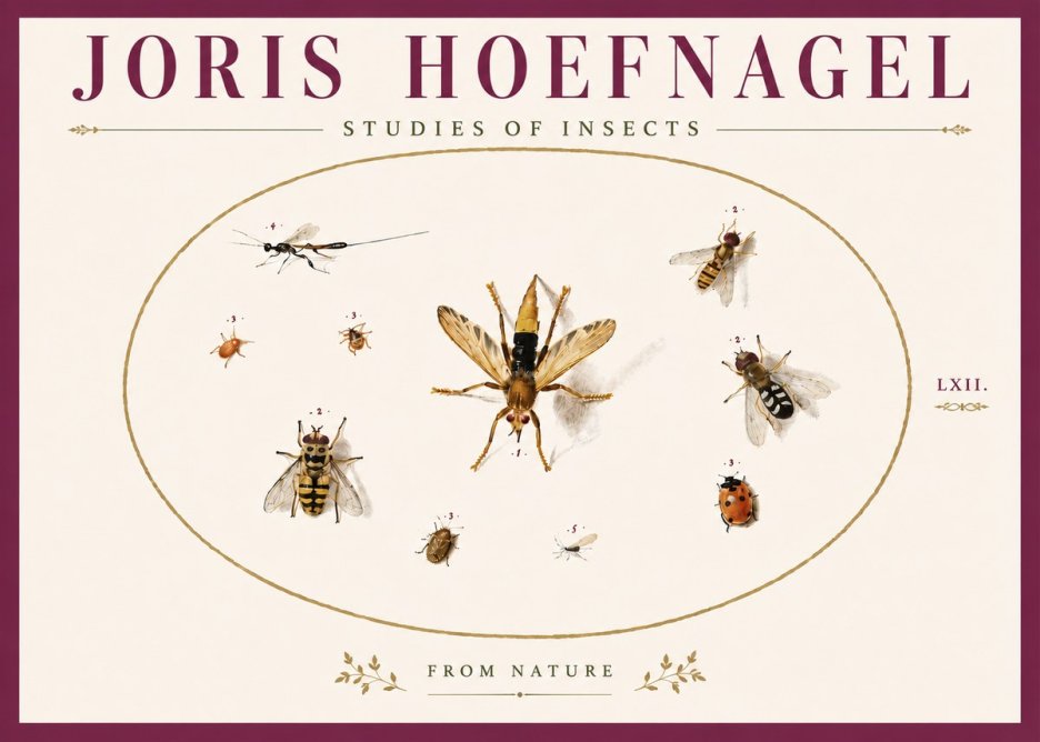 Joris Hoefnagel Studies of Insects IV No6 - Affiche