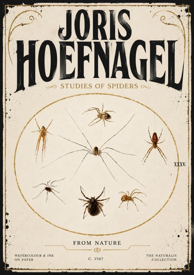 Joris Hoefnagel Studies of Spiders from Nature No5 - Affiche