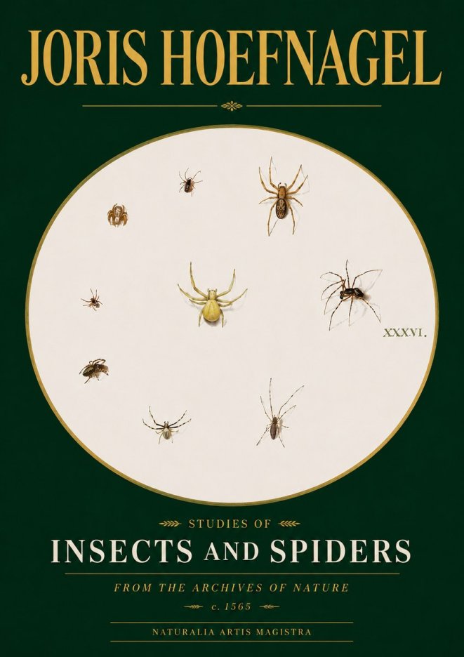 Joris Hoefnagel Studies of Insects and Spiders No3 - Affiche