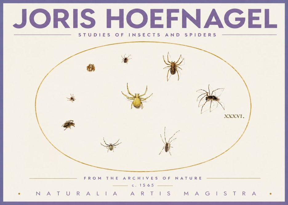 Joris Hoefnagel Studies of Insects and Spiders No4 - Affiche