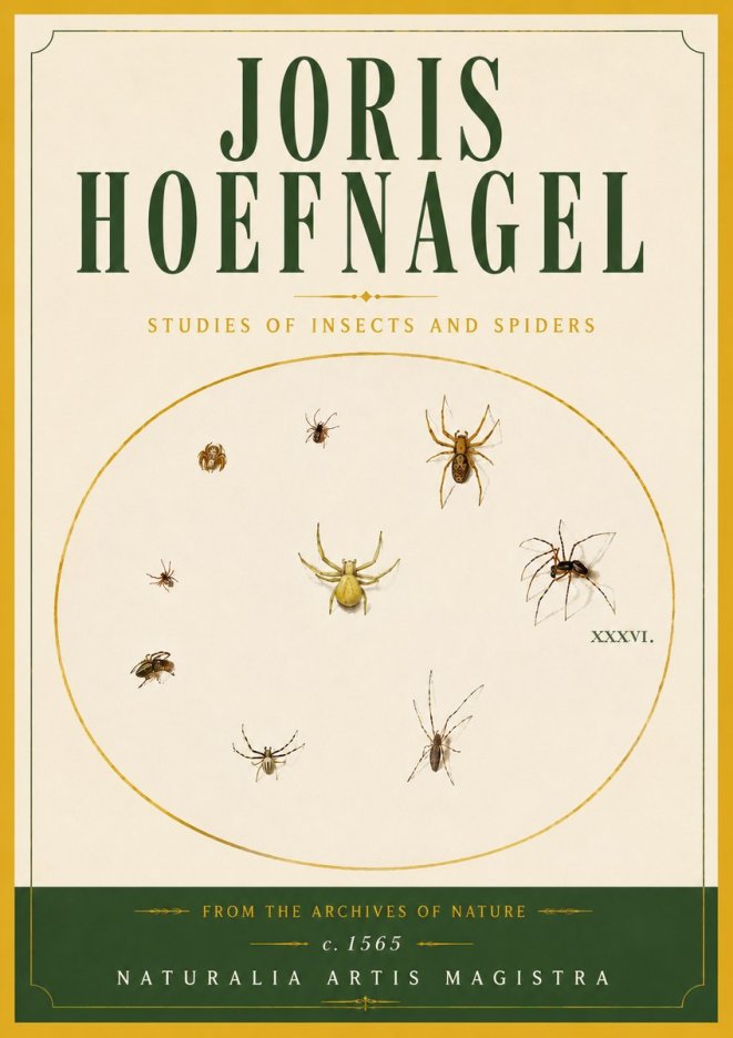 Joris Hoefnagel Studies of Insects and Spiders No6 - Affiche