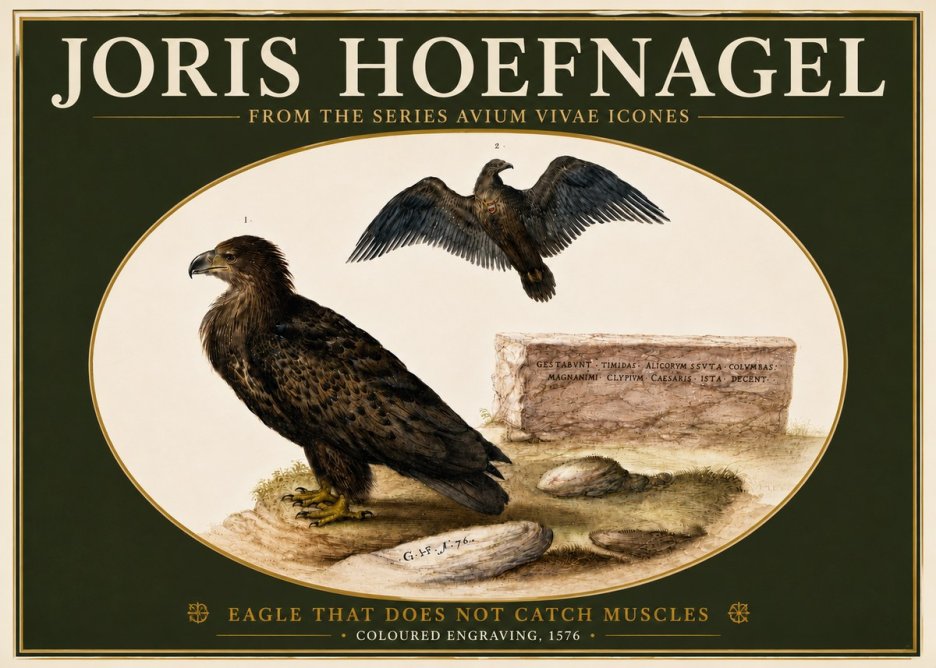 Joris Hoefnagel Eagle That Does Not Catch Muscles No5 - Affiche