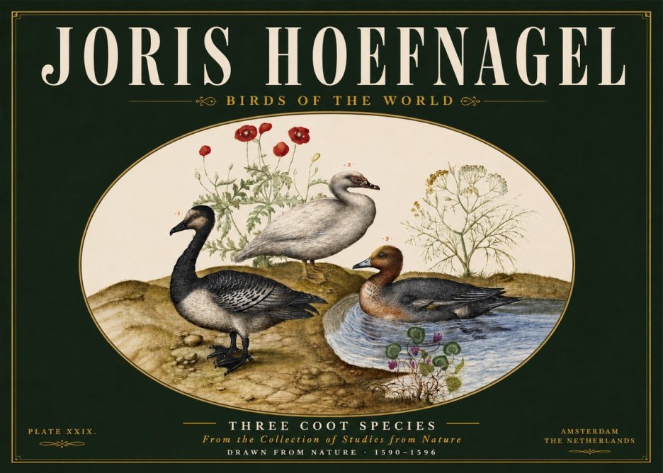 Joris Hoefnagel Three Coot Species No4 - Affiche