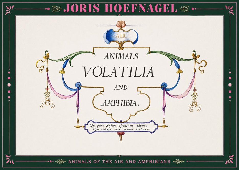 Joris Hoefnagel Animals Volatilia and Amphibia. No2 - Affiche