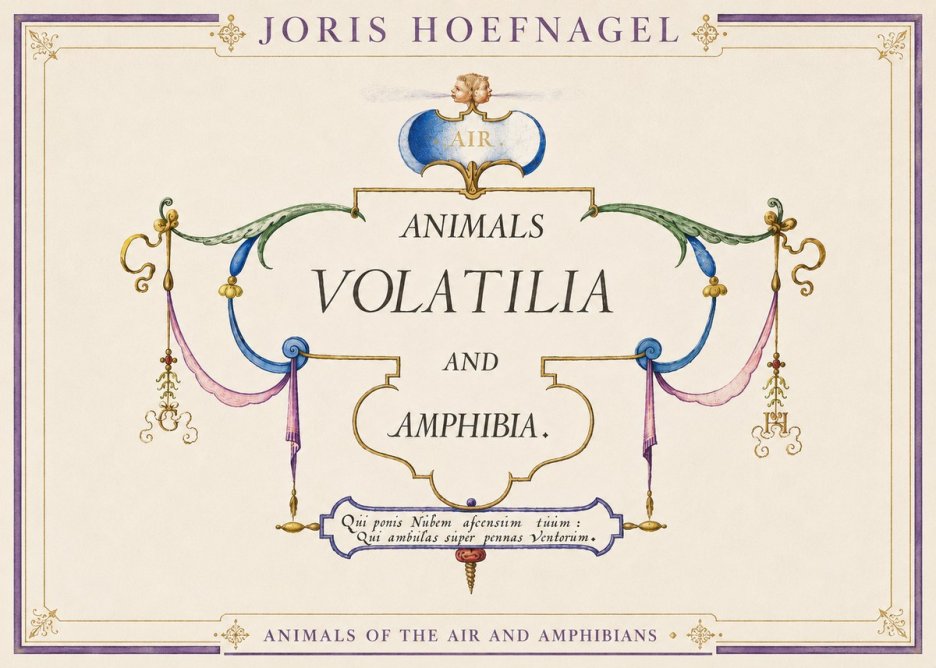 Joris Hoefnagel Animals Volatilia and Amphibia. No3 - Affiche