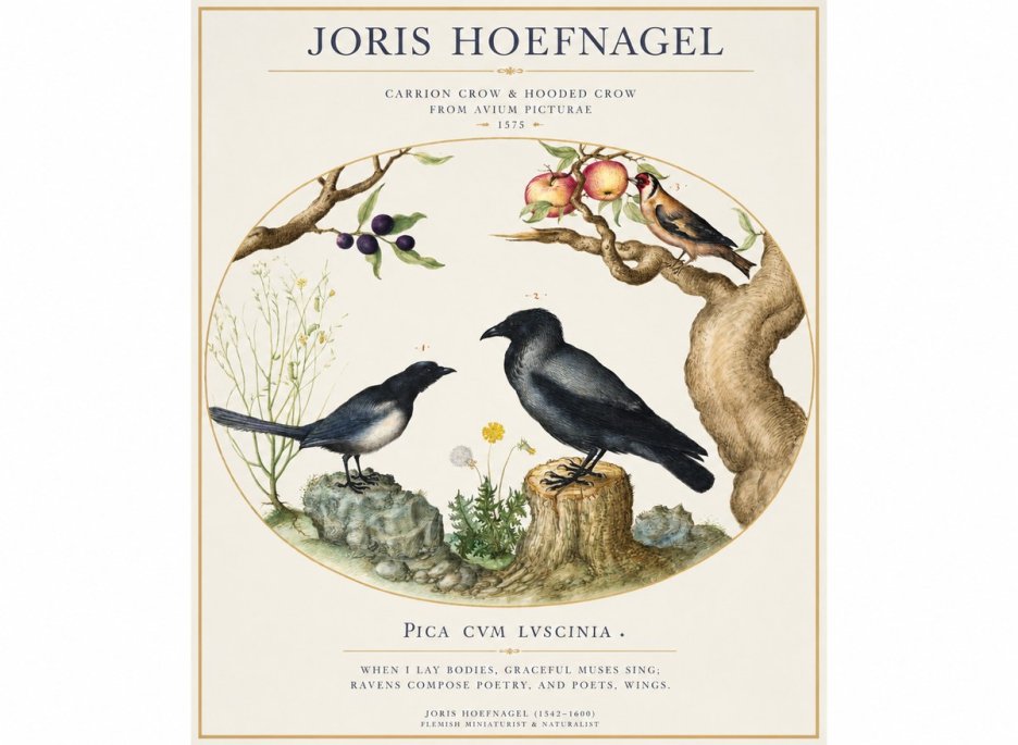 Joris Hoefnagel Carrion Crow & Hooded Crow No1 - Affiche