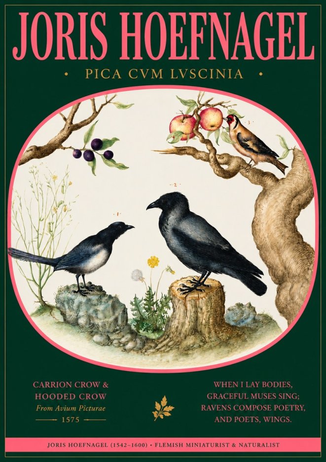 Joris Hoefnagel Carrion Crow & Hooded Crow No2 - Affiche