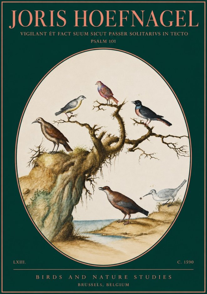 Joris Hoefnagel Vigilant Et Fact Suum Sicut Passer Solitarius in Tecto No4 - Affiche