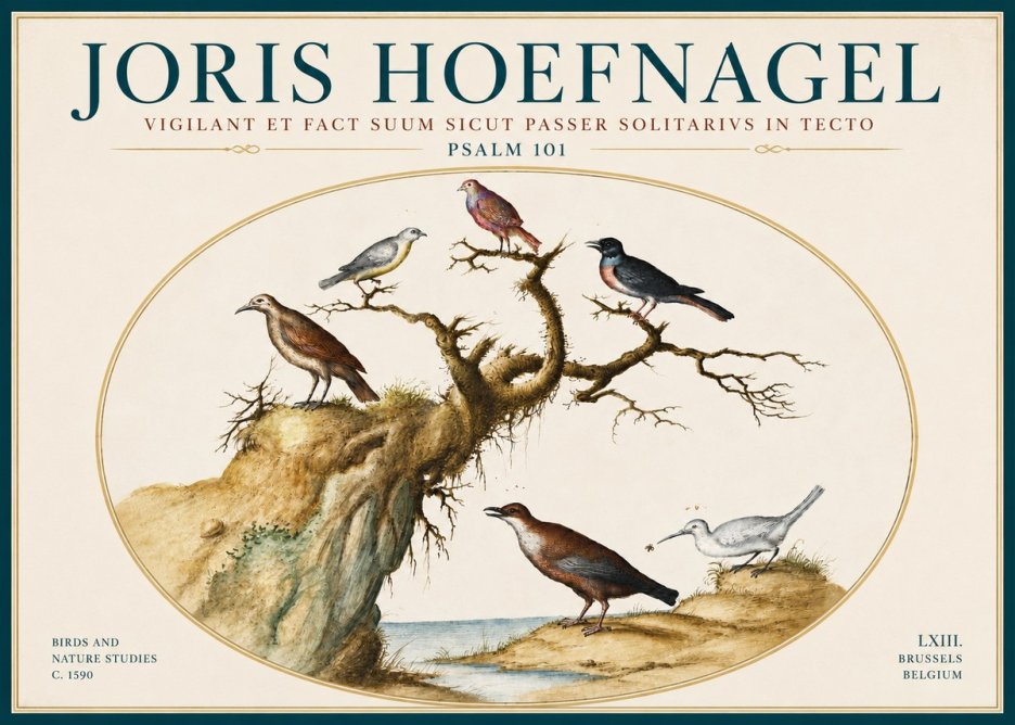Joris Hoefnagel Vigilant Et Fact Suum Sicut Passer Solitarius in Tecto No6 - Affiche