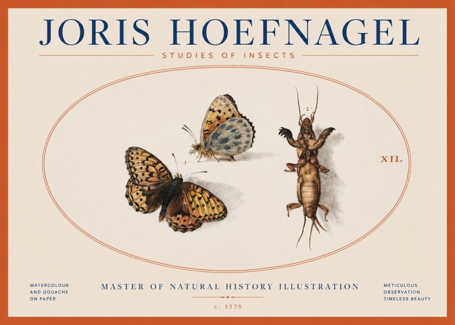 Joris Hoefnagel Studies of Insects Xii No3 - Affiche