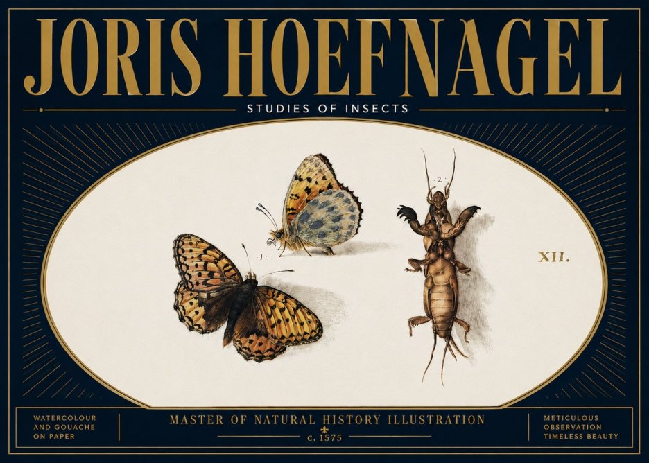 Joris Hoefnagel Studies of Insects Xii No6 - Affiche